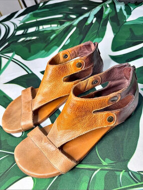 Bed Stu Leather Strappy Sandals Brown